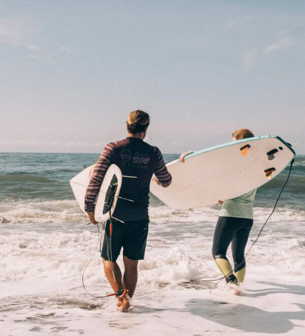 surfing at beach